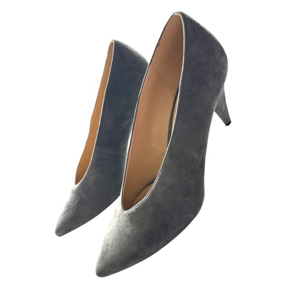 Michael Michael Kors Lizzy Gray Suede Pointed-Toe Mid Heel Pumps Size 9.5 - Picture 4 of 10
